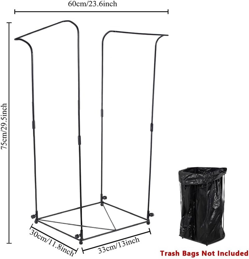 viterlight 2 Pack Trash Bag Holder, Metal Garbage Bag Holder, 30-45 Gallon Portable Trash Bag Holder Stand, Multi-use Leaf Bag Holder for Yard, Camping, Garden, Lawn - Image 2
